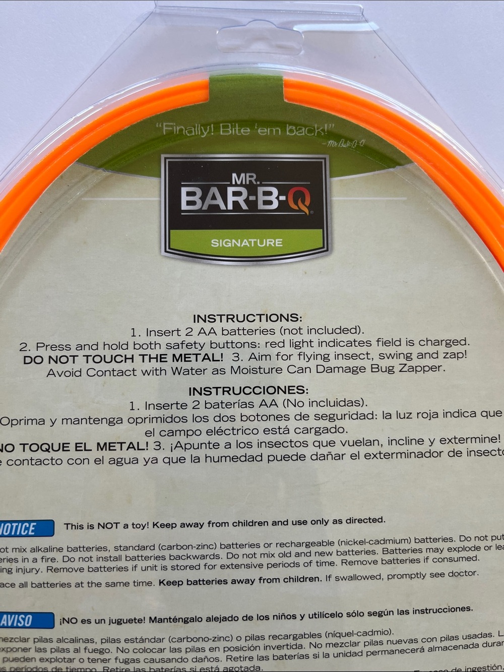 Orange Handheld Bug Zapper Racket - Picture 5 of 6